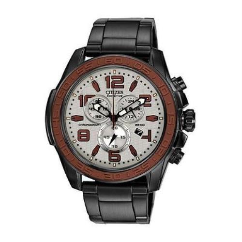 Citizen Men`s Brt Watch Chronograph AT2278-58H Black Band Eco-drive