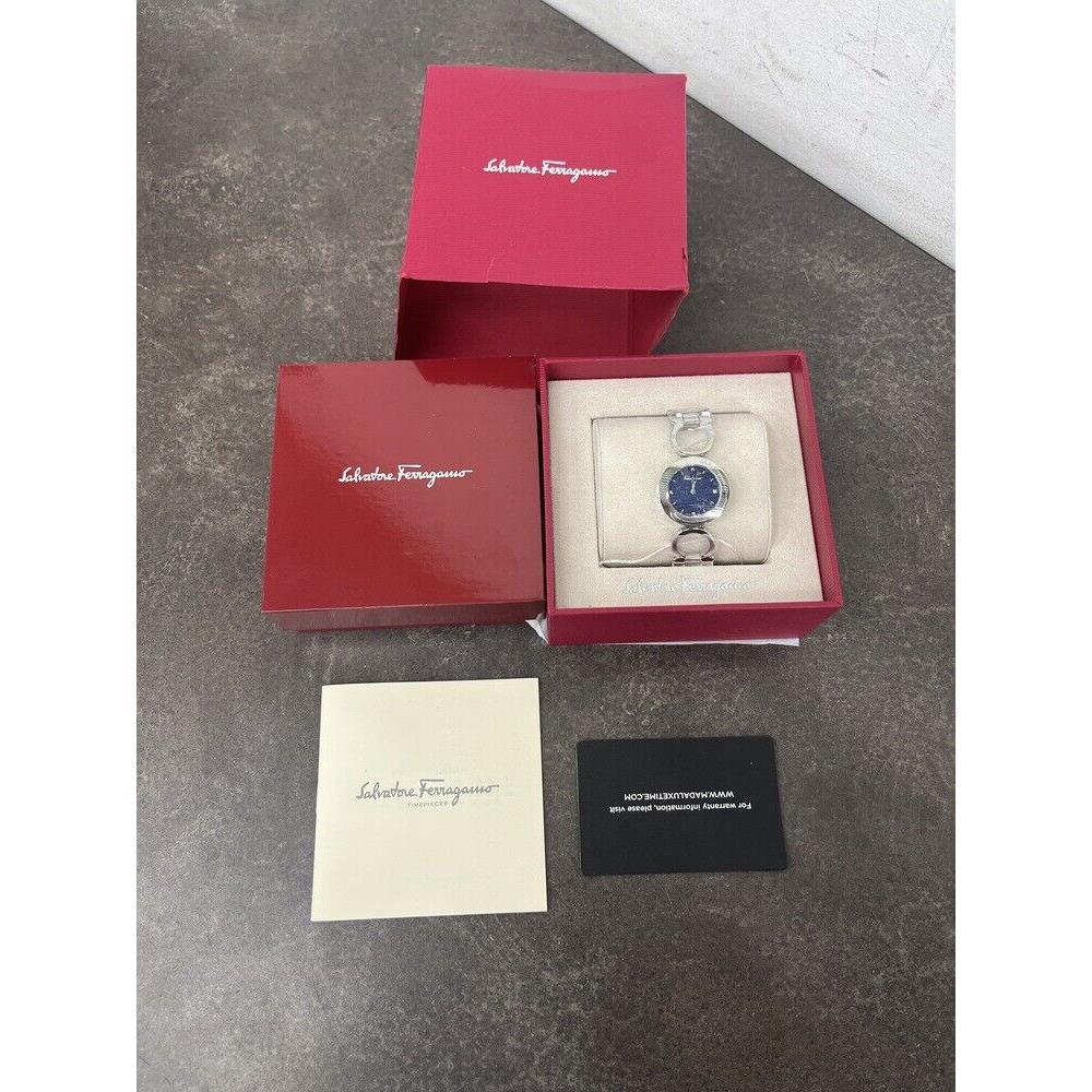 Salvatore Ferragamo 28MM Gancino SFYA00521 Ladies Womens Watch Blue Dial W Box