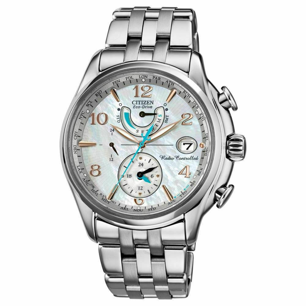 Citizen FC0000-59D Eco-drive Radio Controll World Time Mother of Pearl Watch