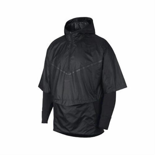 Nike Men`s Sphere Transform Running Black Pullover Top w/ Hood 933410-010
