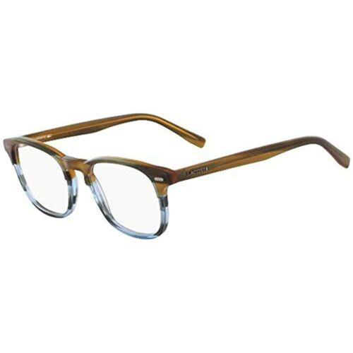 Kids Lacoste L2832 215 Striped Brown Blue Eyeglasses 48mm with Case