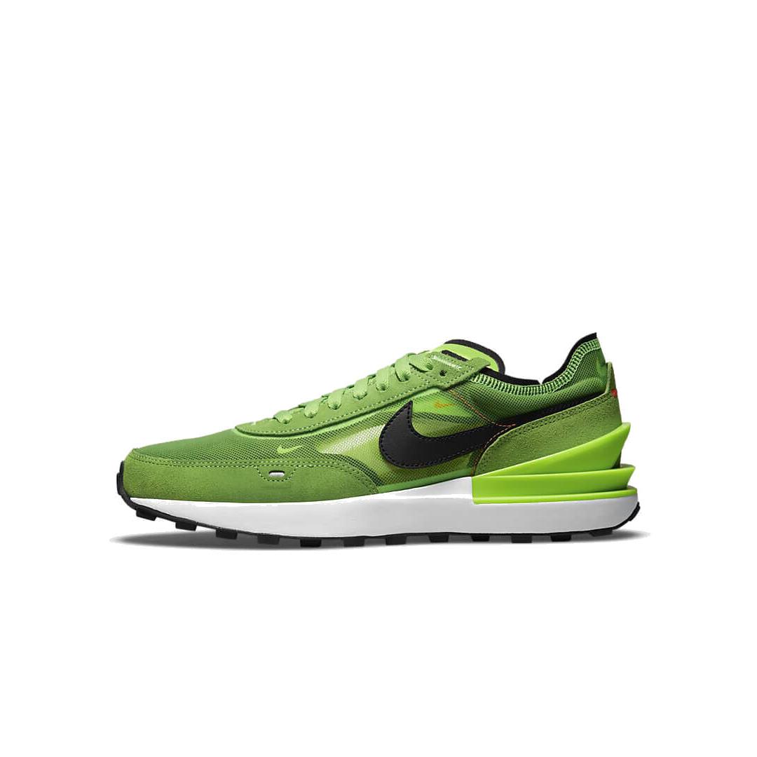 nike waffle one electric green black mean green