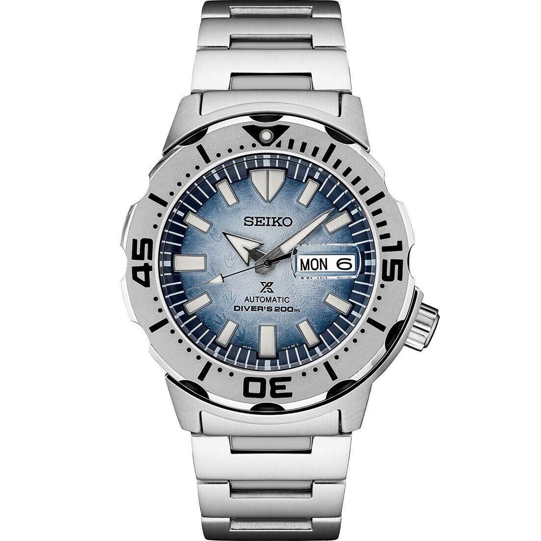 Seiko Prospex Ocean Frost Monster Special Edition Steel Watch SRPG57