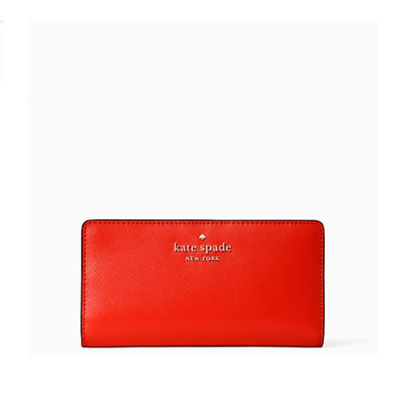 Kate Spade Staci Large Slim Bifold Wallet with Gift Box. RV - Gaspacho