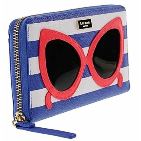 Kate Spade Make a Splash Neda Wallet Striped Sunglasses Multi Pocket Clutch