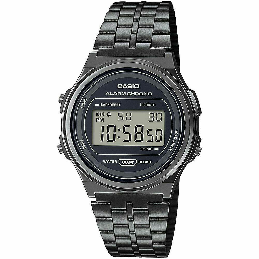 Casio General A171WEGG-1A Black Stainless Steel Unisex Watch