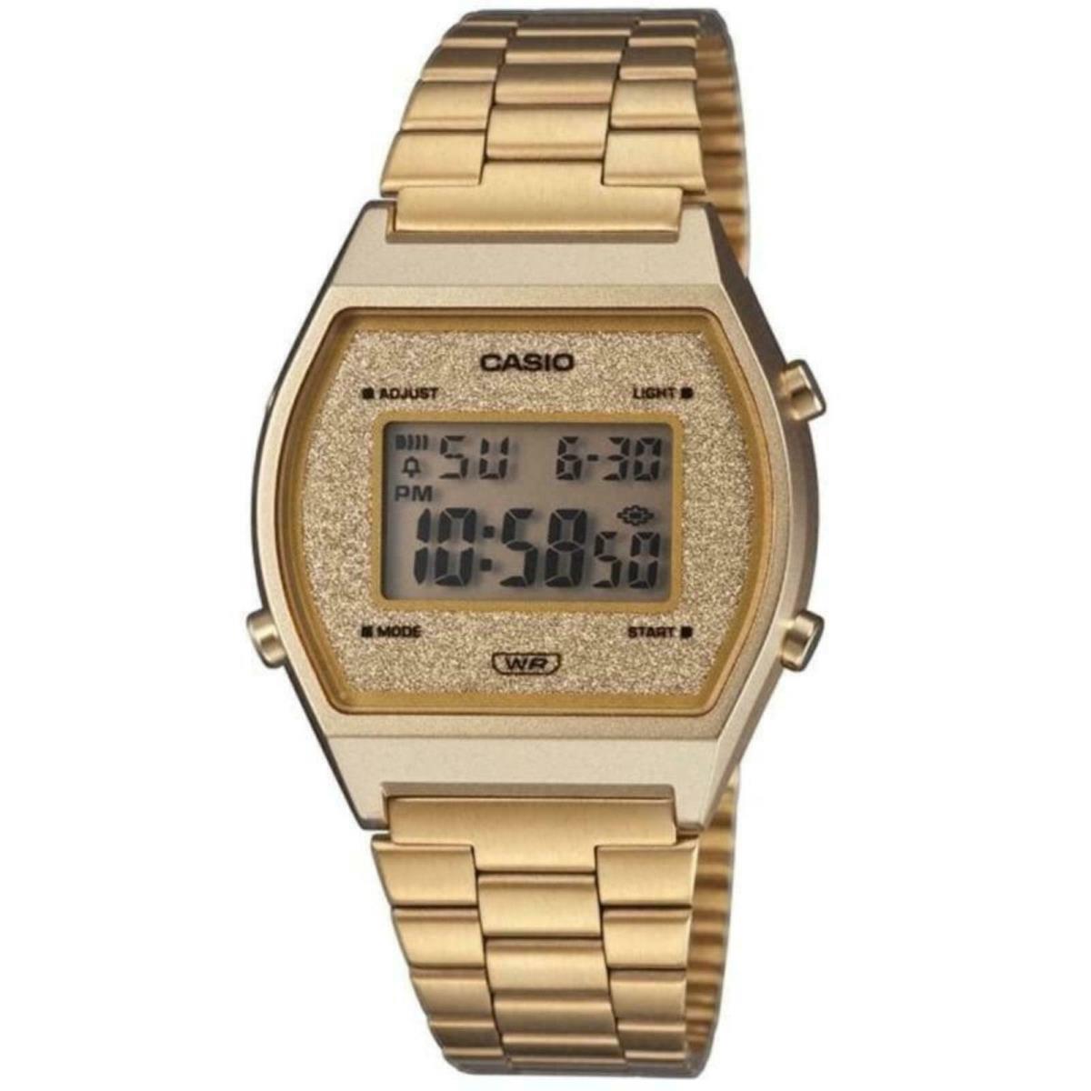 Casio Digital Gold Ion Plated Stainless Steel Band Watch B640WGG-9D Gold Tone