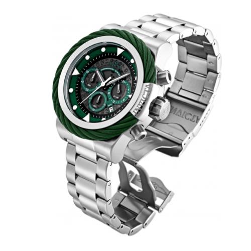 Invicta watch Bolt - Clear Dial, Silver Band, Green Bezel