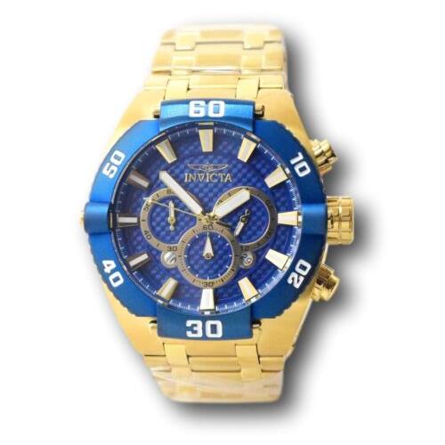 Invicta watch Coalition Forces - Blue Dial, Gold Band, Blue Bezel