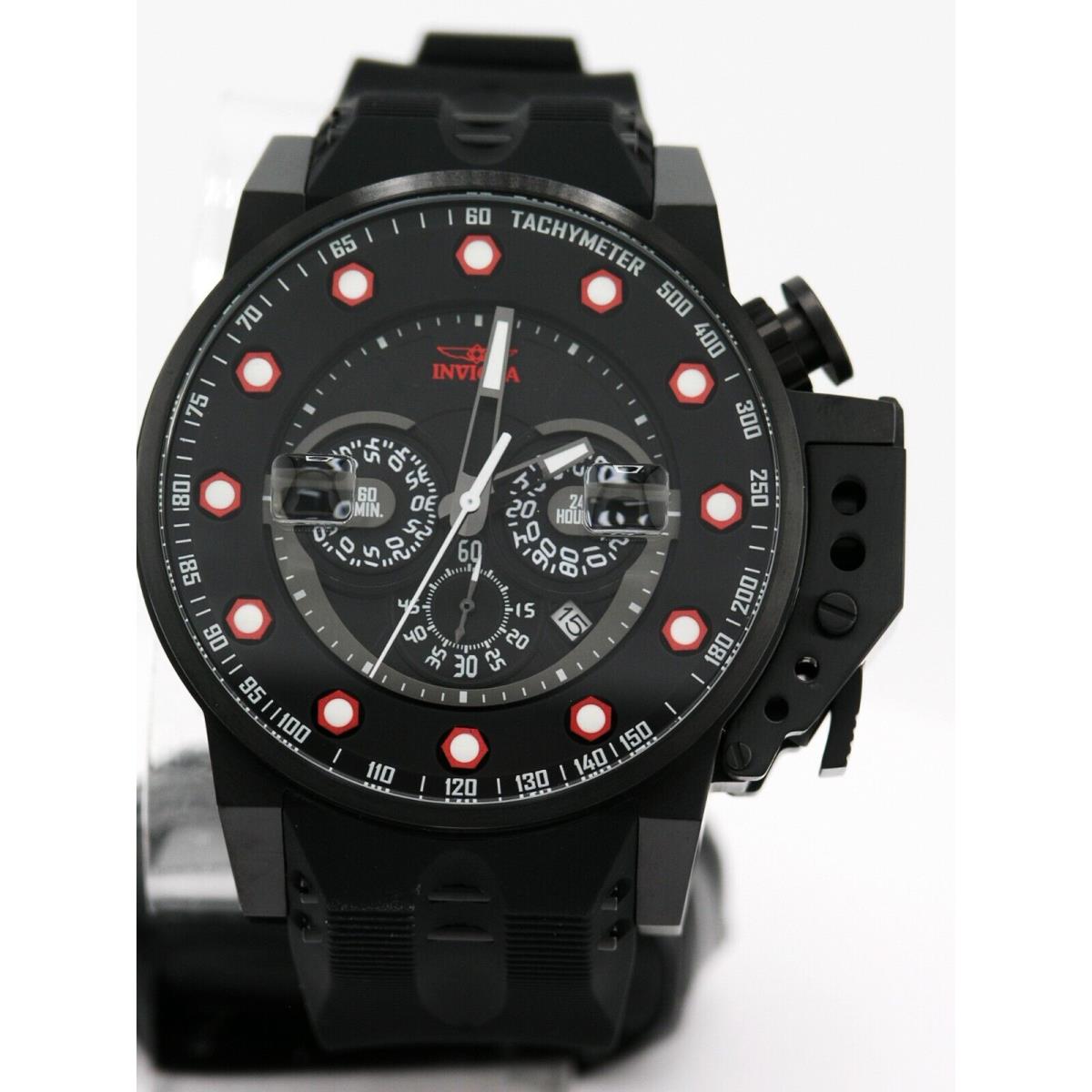 Invicta 25275 I Force Bomber Chronograph Black Dial Steel Silicone Watch