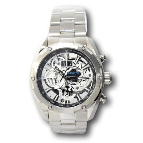 Invicta watch Speedway - Black Dial, Silver Band, Silver Bezel
