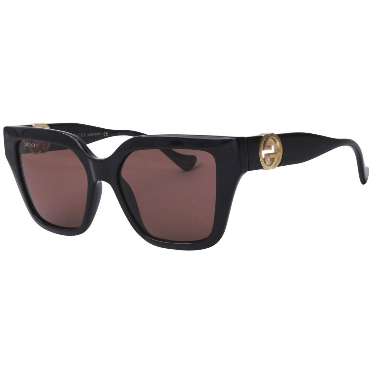 Gucci Women`s Sunglasses Black Injection Full Rim Frame Brown Lens GG1023S 005