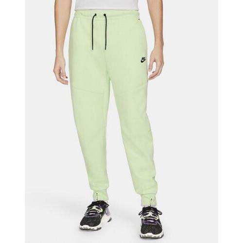 Nike Tech Fleece Joggers Pants Cuffed Liquid Lime Green CU4495-383 Men s Large