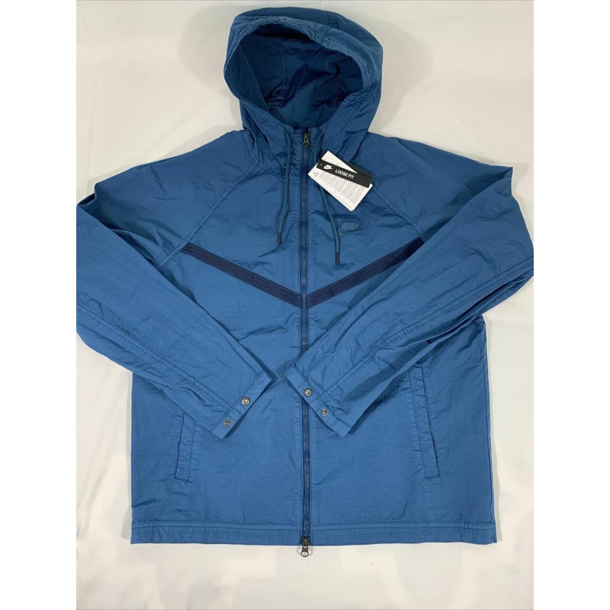 Nike Windrunner Jacket Mens Zip Blue Grey Loose Fit CJ4299 432 Size XL