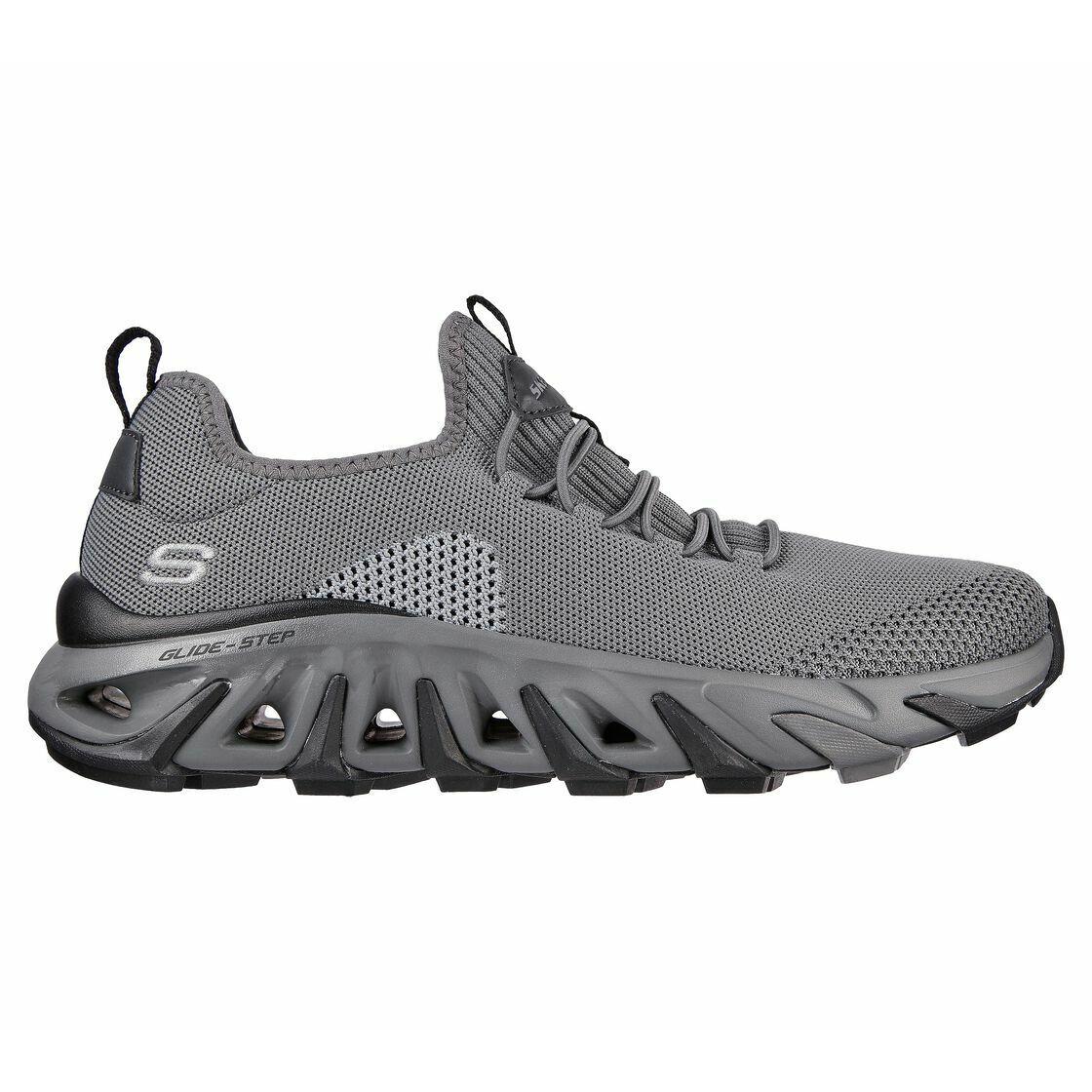 Skechers Glide Step Dark Gray Shoe Men Memory Foam Sport Comfort Slip On 210322
