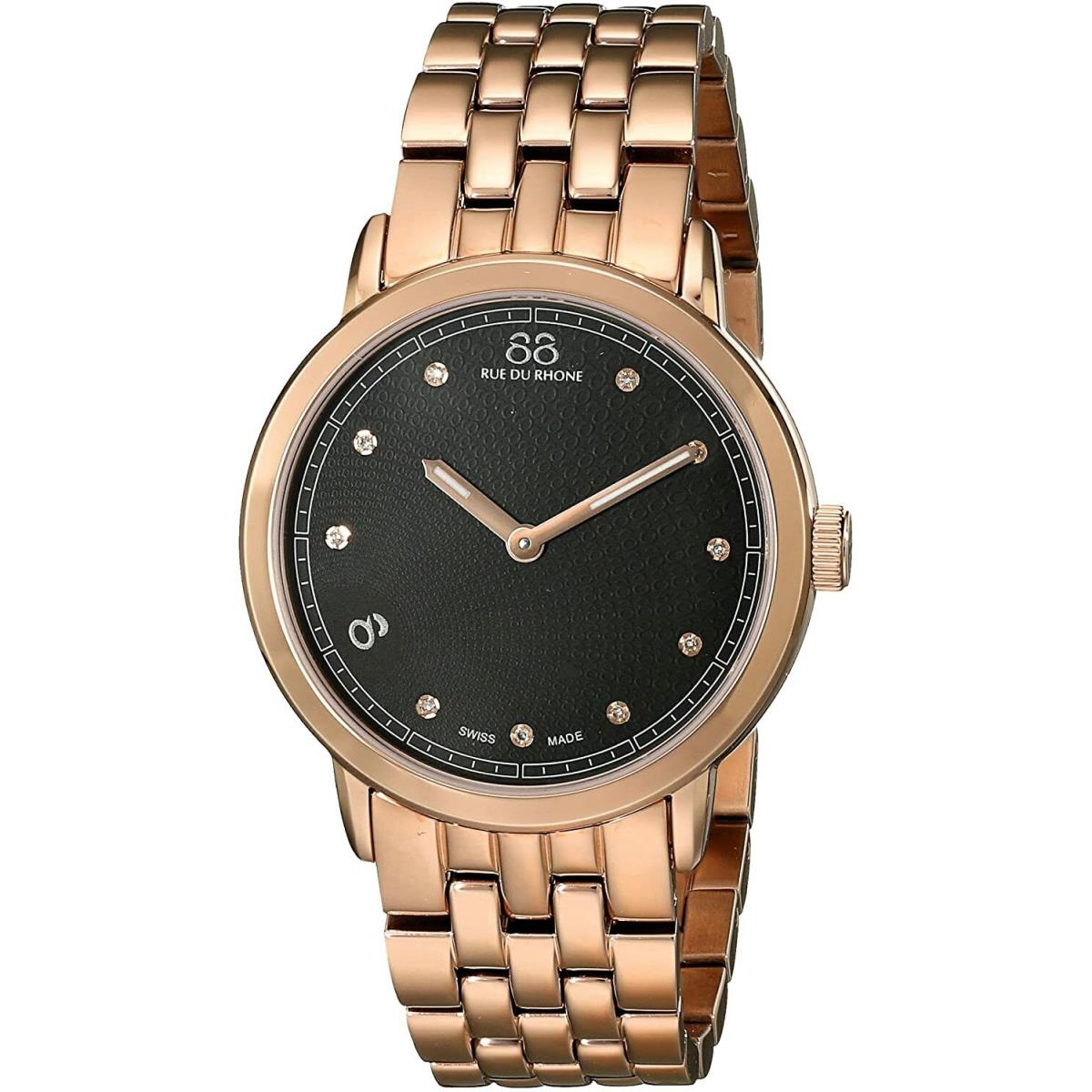 88 Rue Du Rhone Women`s 87WA120017 Rose-tone Watch with Diamond Markers