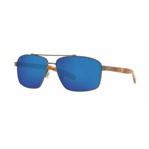 Costa Del Mar Flagler Aviator Sunglasses - Polarized ShinyGunmetal/BlueMirror