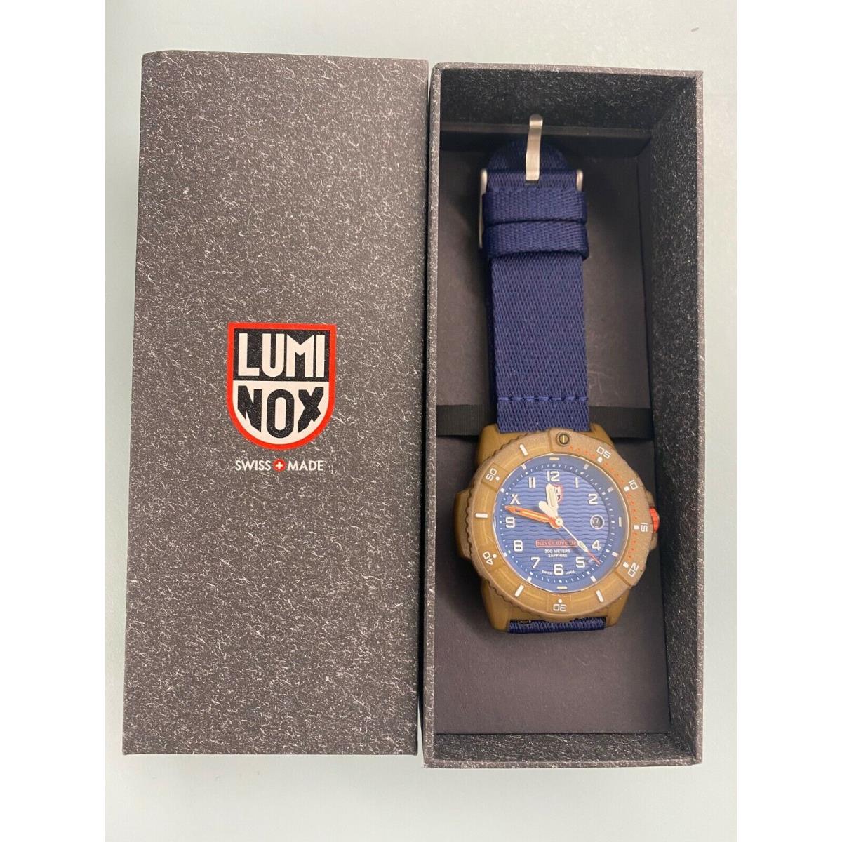 Luminox watch  - Beige Dial, Navy Blue Band