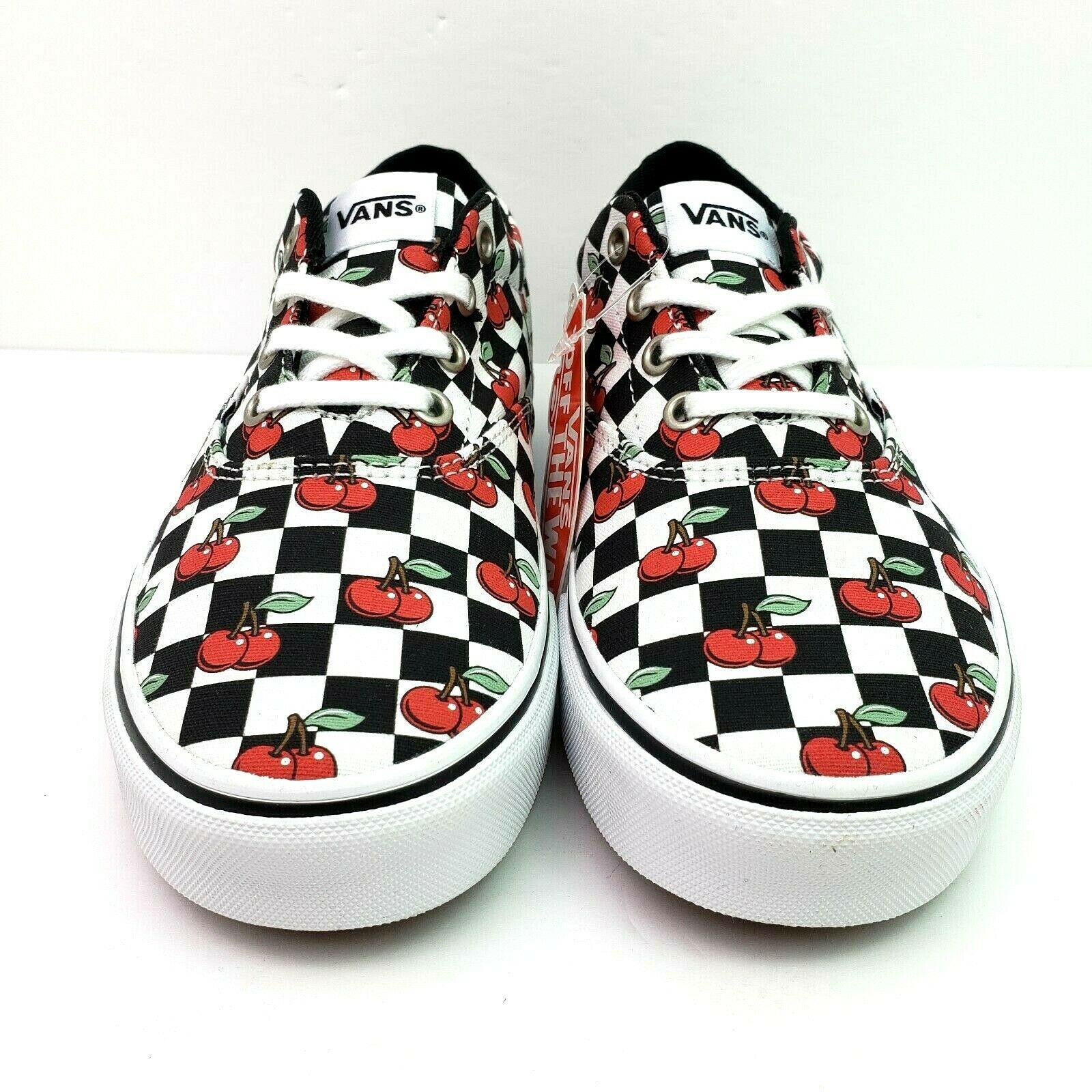 checkerboard vans with cherries