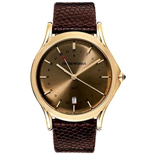 Emporio Armani Swiss Gmt Men`s Quartz Watch Date Indicator ARS1103