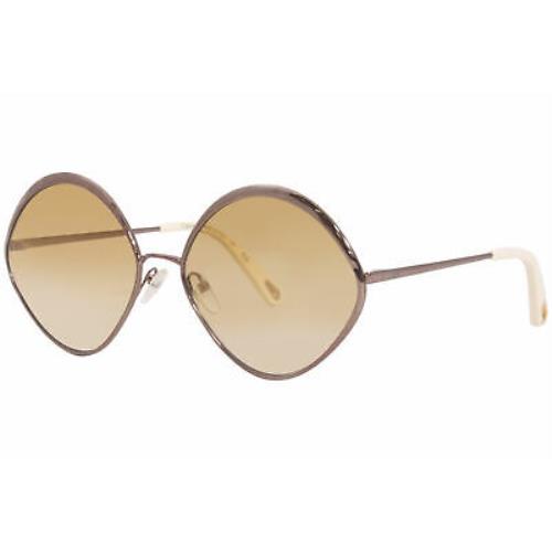 Chloé Chloe CE168S 888 Sunglasses Women`s Brown/gradient Burnt Flash Ele Round 60mm