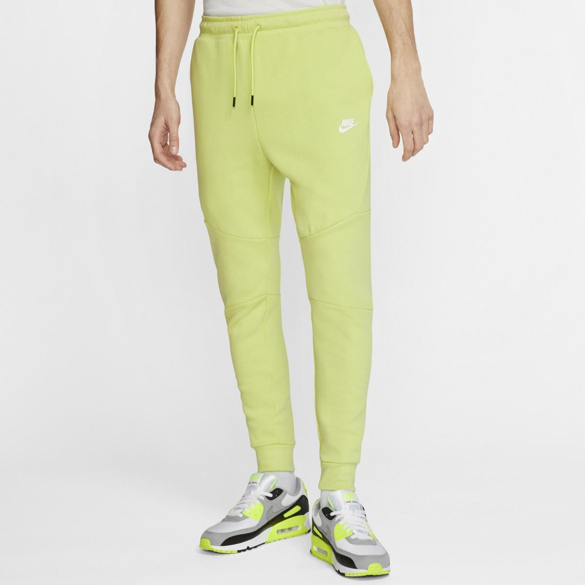 Nike Tech Fleece Pants - S - 805162-367 Sportswear Charcoal Limelight Lime White