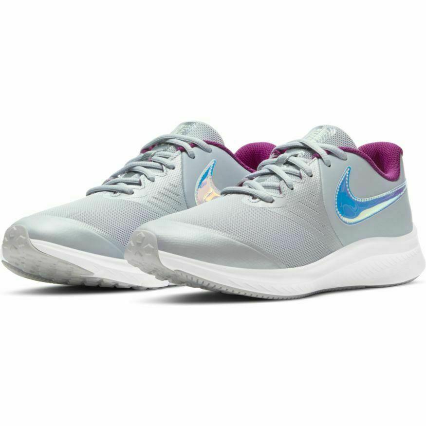 Nike Star Runner 2 Power Running Shoes Women s Size 7Y Grey Purple Low Top