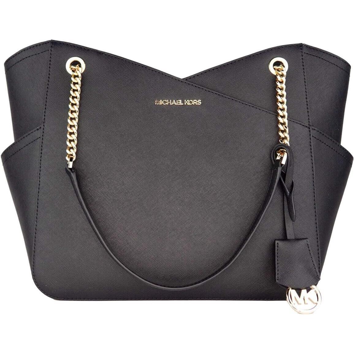 Michael Kors Jet Set Tote Handbag Black - Exterior: Black