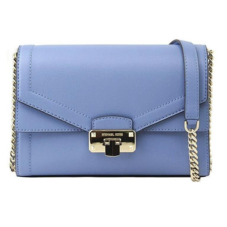 Michael Kors Kinsley Medium Flap Shoulder Bag in French Blue