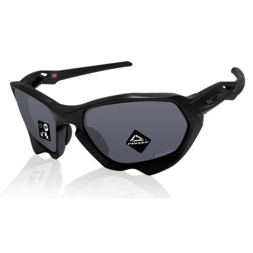 Oakley Plazma Sunglasses Matte Black Frame Prizm Grey Lens 9019