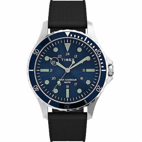 Timex Men`s Navi XL 41mm Silicone Strap Watch Stainless-steel/black/blue