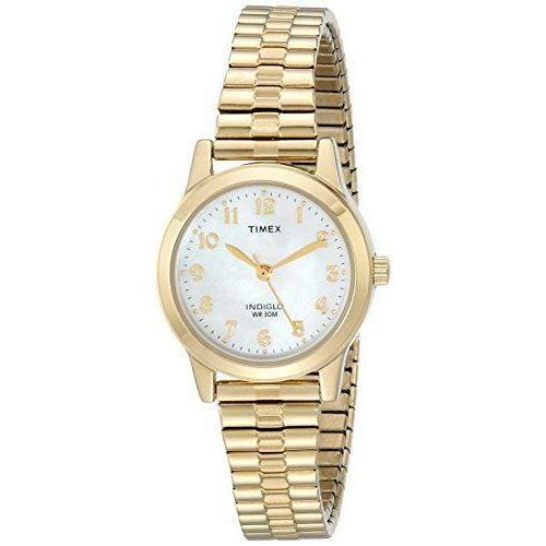 Timex Women`s T2M827 Essex Avenue Gold-tone Stainless Steel Expansion Band Watch