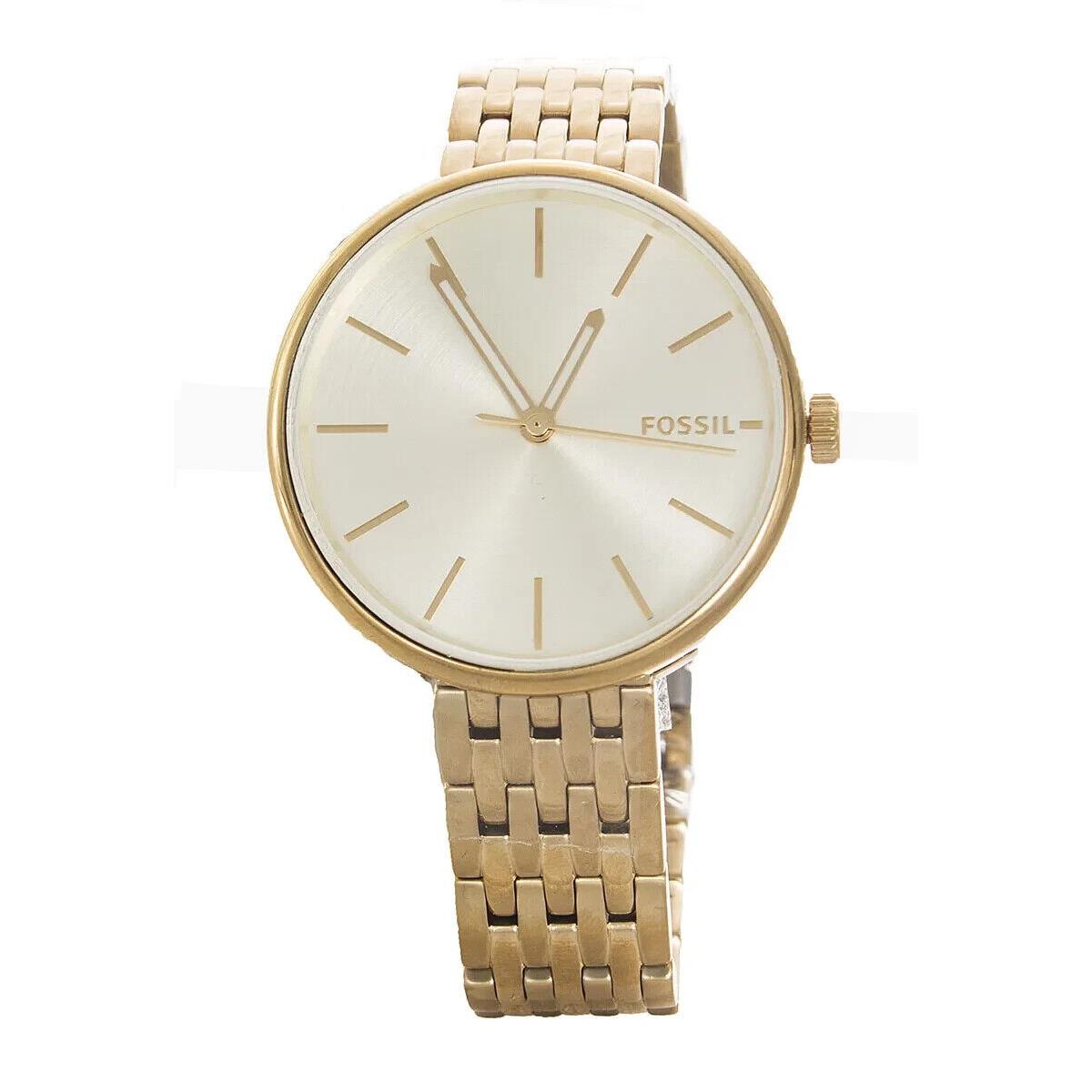 Fossil Hutton Women`s Yellow Gold Tone Stainless Steel Watch BQ3464