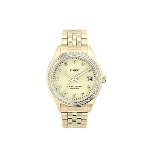 Timex Waterbury Legacy Swarovski 34mm Gold-tone Watch TW2T87000VQ - Gold