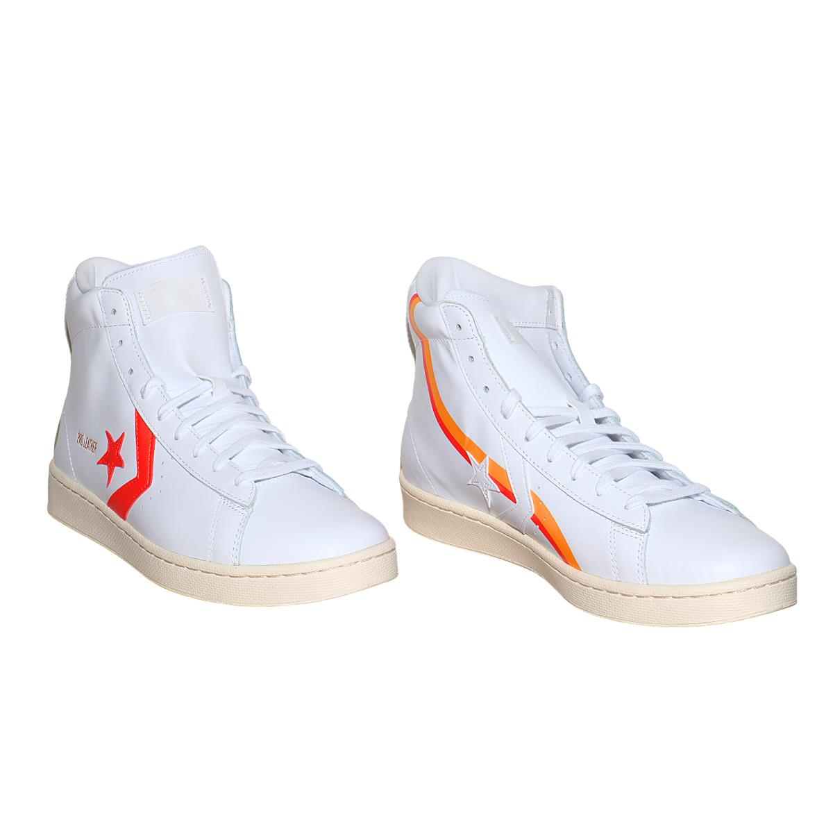 Converse Roswell Rayguns Pro Leather HI White Orange Shoes 171197C Men`s Size 10