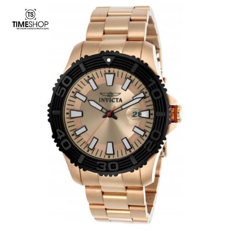 Invicta Pro Diver Rose-gold Tone Dial Stainless Steel Quartz Men`s Watch 22409