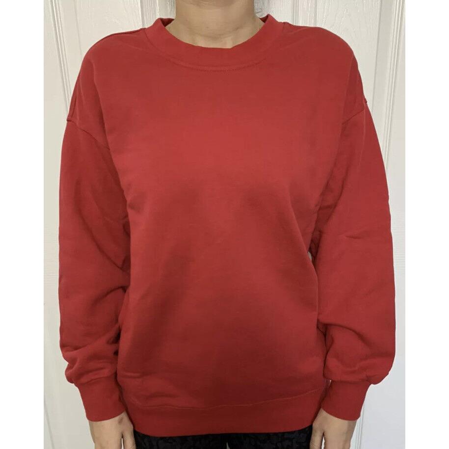 Lululemon Size 2 Perfectly Oversized Crew Dark Red Dkrd Terry Pullover Run Yoga