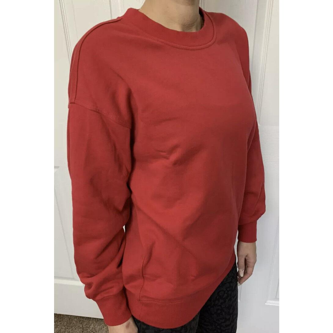 Lululemon Size 2 Perfectly Oversized Crew Dark Red Dkrd Terry Pullover Run Yoga