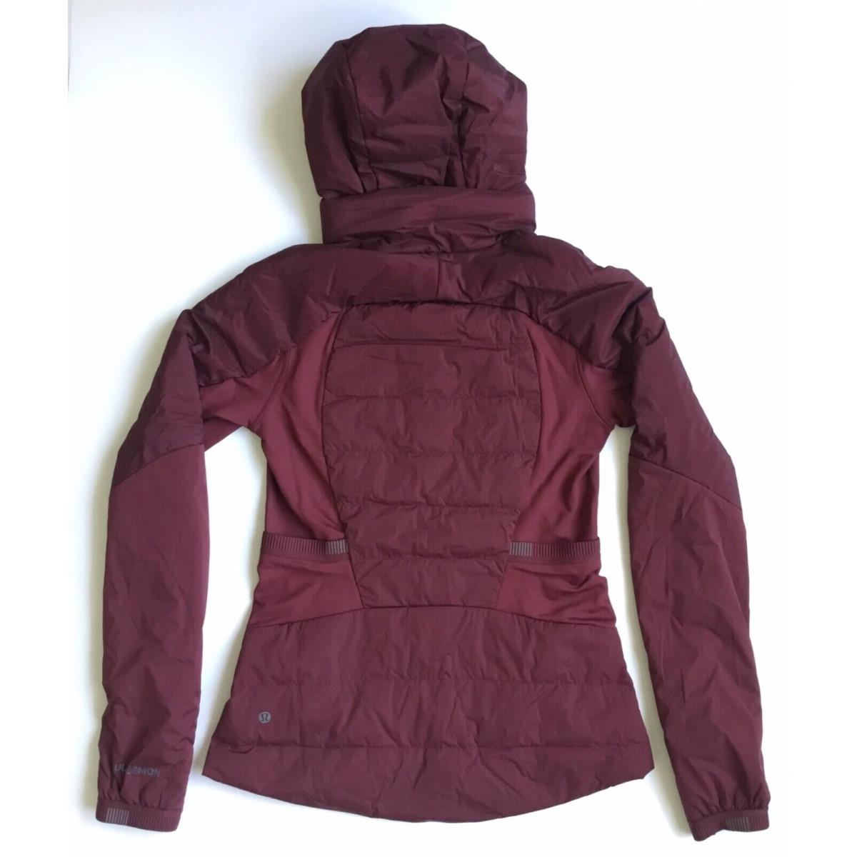 Lululemon Women s Down For It All Jacket LW4BK0S Rdmr Red Merlot Size 2