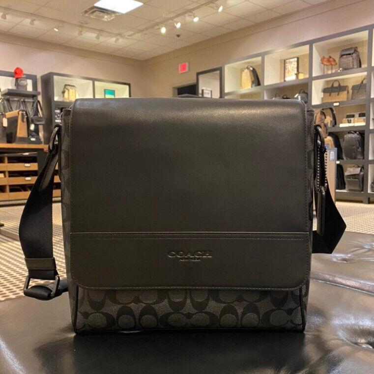 coach houston map bag in signature canvas