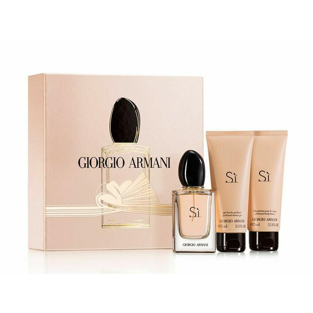 Armani Si Perfume For Women by Giorgio Armani 3.4 Edp Spray 3 Piece Gift Set