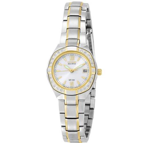 Citizen Women`s EW1604-53A Diamond Eco-drive Two-tone White Dial Watch