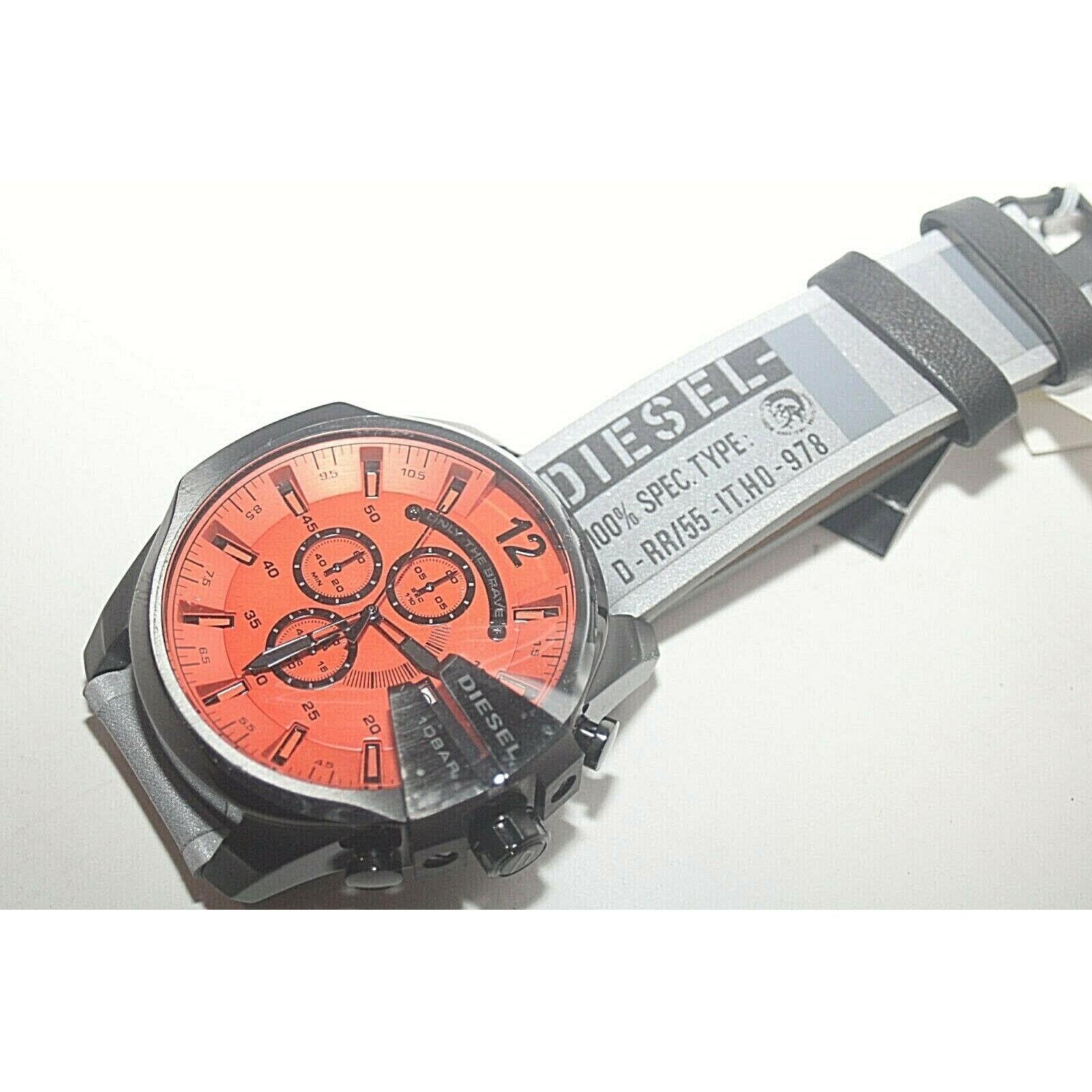 diesel orange dial watch