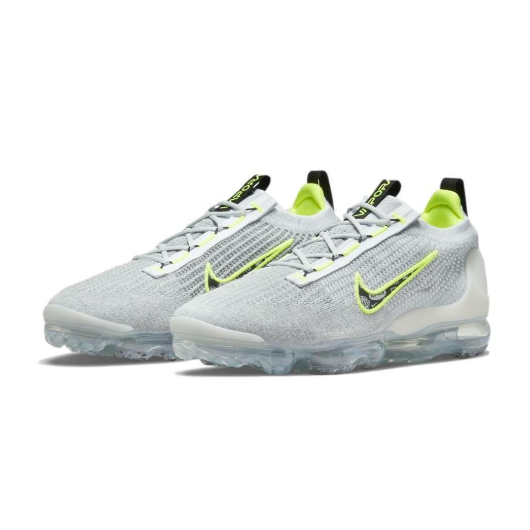 Nike Air Vapormax 2021 Flyknit `logo Pack - Wolf Grey Volt` Shoes DH4085-001 - Grey