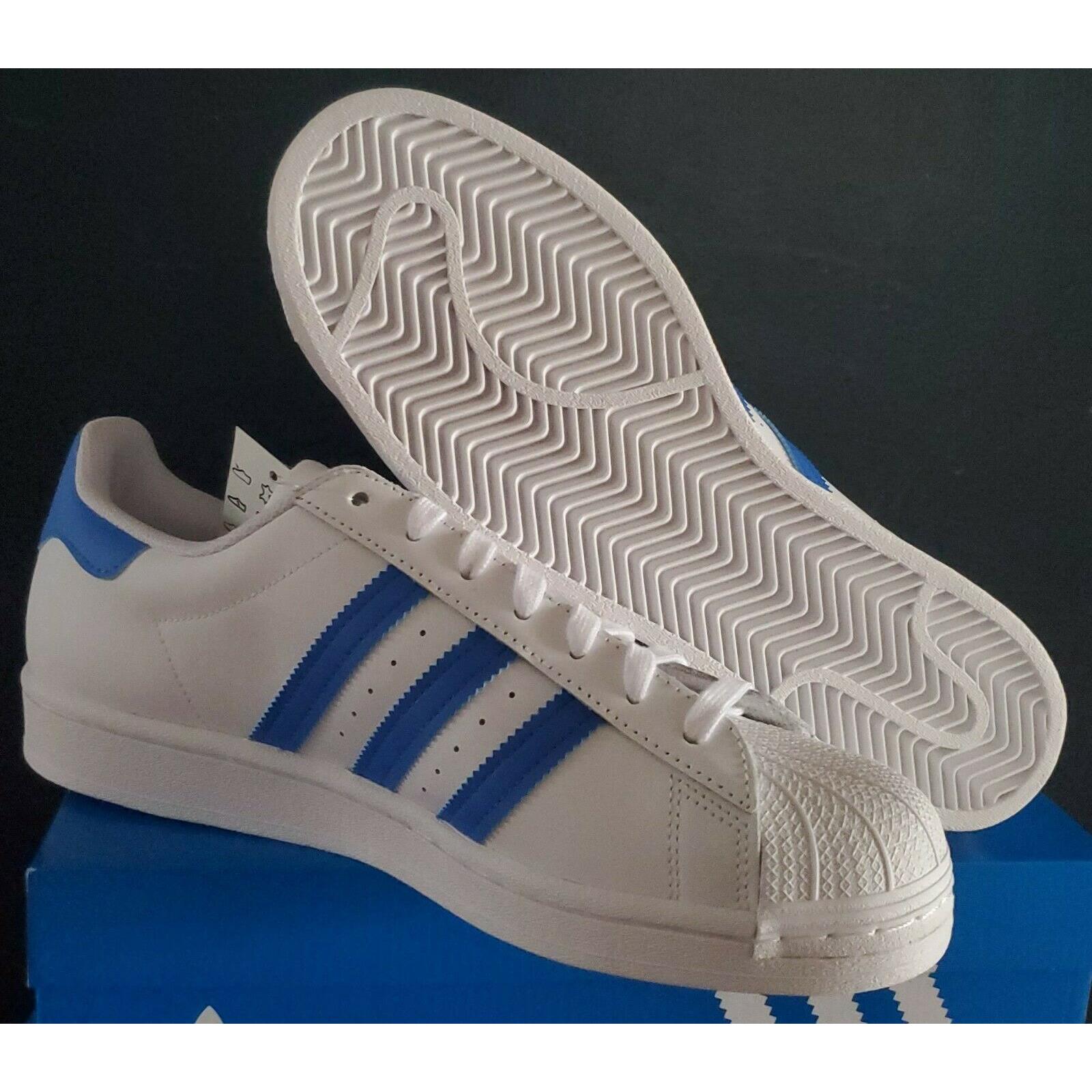 adidas superstar white white blue