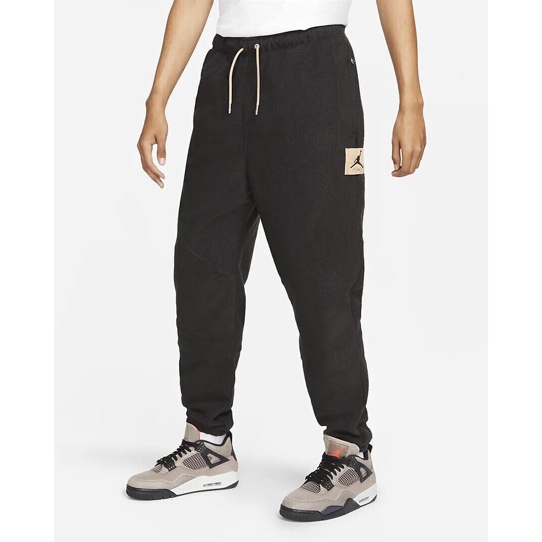 Nike Air Jordan Flight Heritage Pants Mens Size XL Black Wool Joggers DC9587-010
