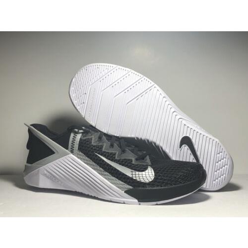 Nike Metcon 6 Flyease Mens Sz 13 Training Shoes Black White Grey DB3790-010