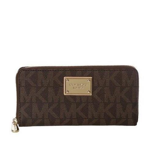 Michael Kors Jet Set 32S12JSZ3B Continental Logo Wallet -brown