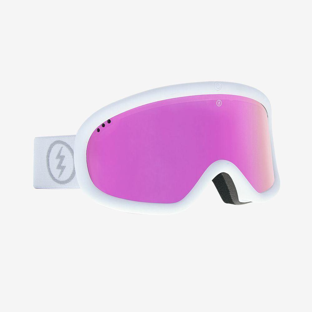 Electric Charger Snow Goggles Great Value Brose Tech Lens Matte White - Purple Chrome