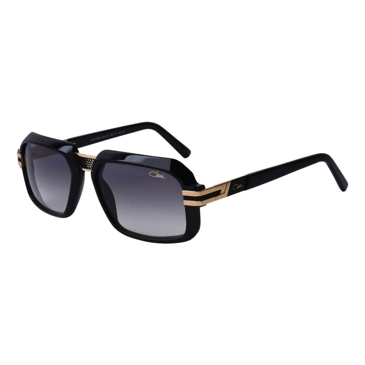 Cazal 8039 001 Shiny Black Gold -grey Gradient Lens Sunglasses 56MM